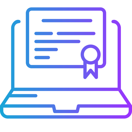 certificado en línea icono gratis