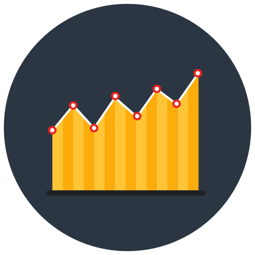 tabla de crecimiento icono gratis