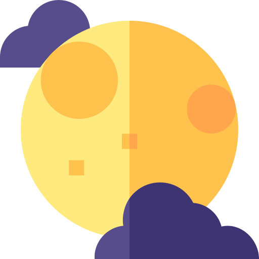 Full moon Basic Straight Flat icon