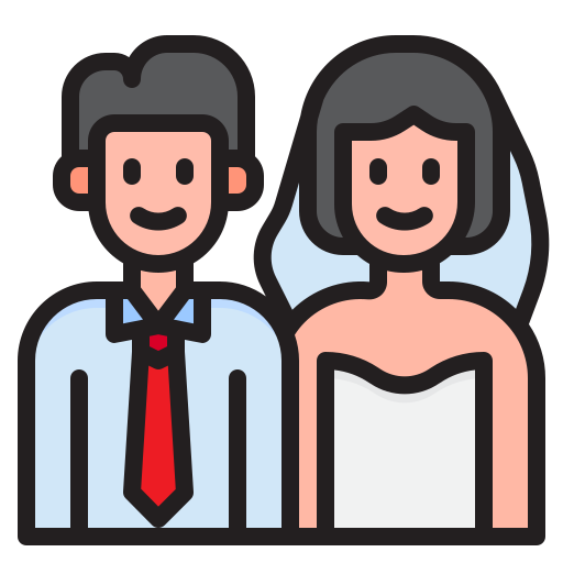 pareja de boda icono gratis