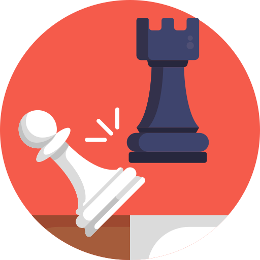 ícone de peça de torre de xadrez, estilo de estrutura de tópicos