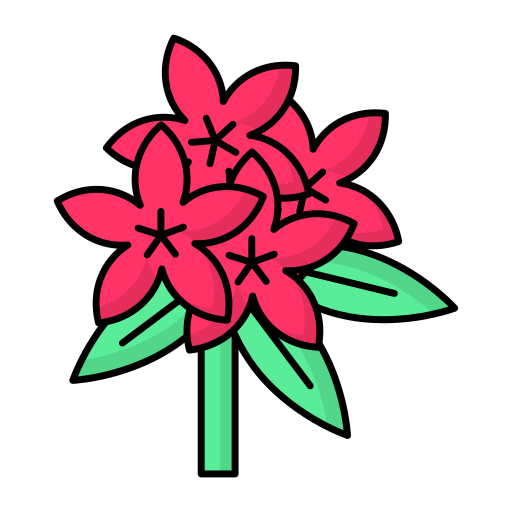 Rhododendron Generic Thin Outline Color icon