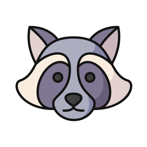 Raccoon Generic Outline Color icon