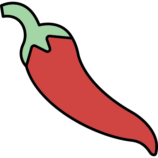 Chili Pepper Generic Thin Outline Color Icon