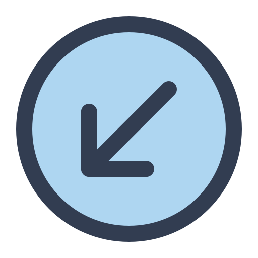 pfeil nach unten links kostenlos Icon