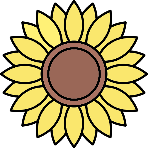 Sunflower Generic Thin Outline Color icon