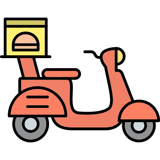 Food Delivery Generic Thin Outline Color Icon 1358