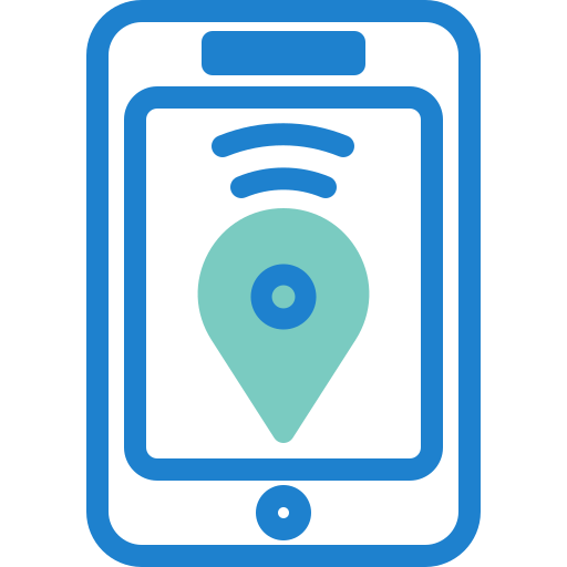 teléfono gps icono gratis