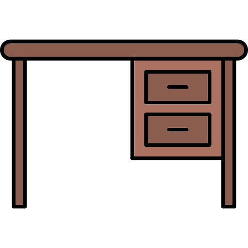 Desk Generic Thin Outline Color icon