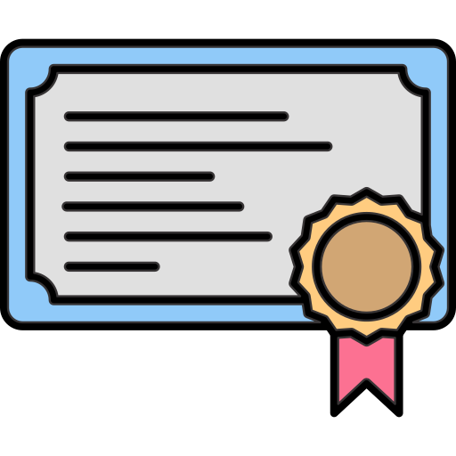 Certificate Generic Thin Outline Color icon