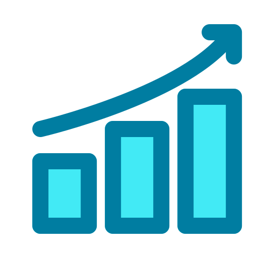 Growth graph Generic Blue icon