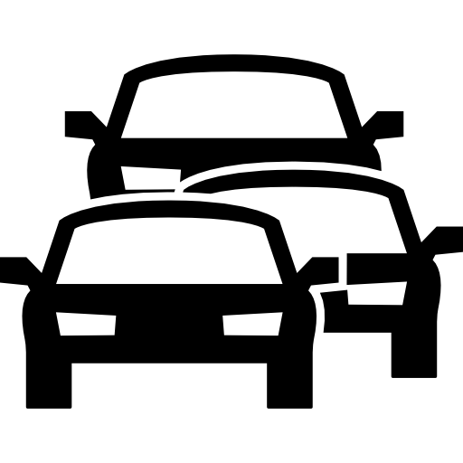 vista frontal de coches viajando apilados icono gratis