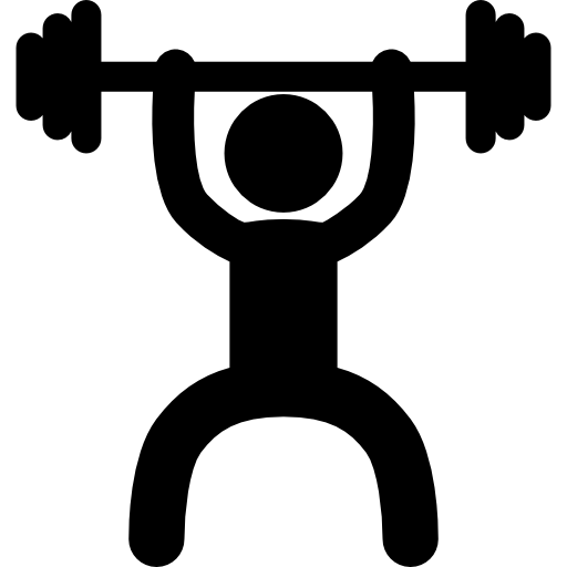 Weightlifter frontal silhouette - Free sports icons
