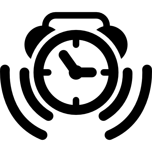 símbolo de reloj despertador de mesa. silueta de icono de reloj