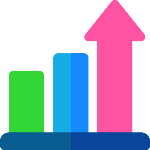 Bar chart Basic Rounded Flat icon