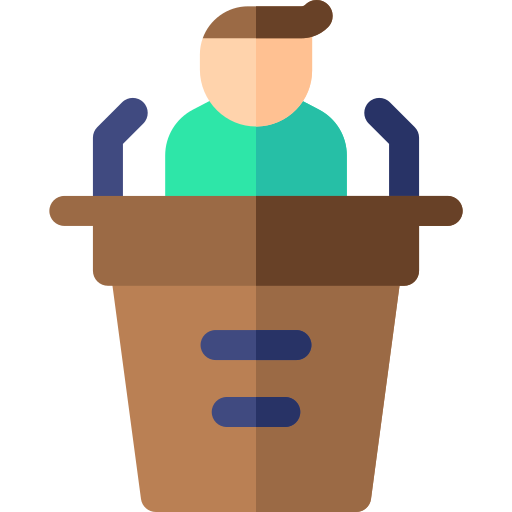 conferencia de prensa icono gratis