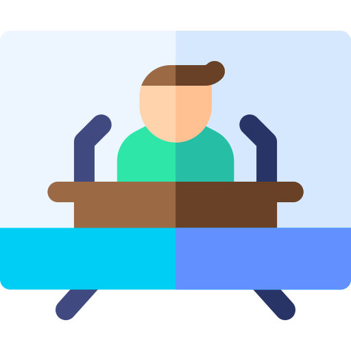 conferencia de prensa icono gratis