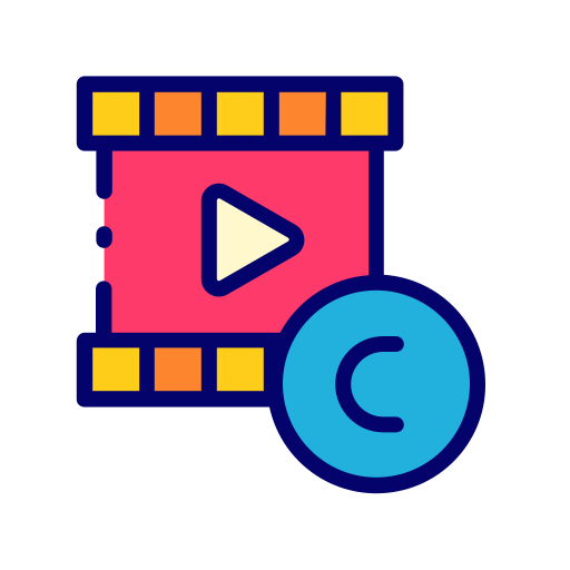 Copyrighted video - Free multimedia icons