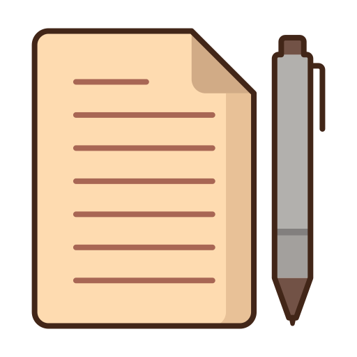 Pen and paper Flaticons Lineal Color icon