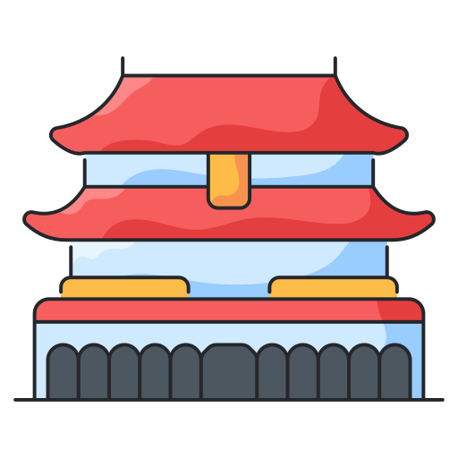 Forbidden city Generic Thin Outline Color icon