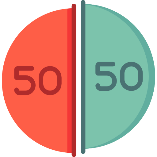 Статистика 50 50. Диаграмма 50 на 50. 50 На 50 процентов. Круговая диаграмма 50%. Диаграмма 50 на 50 круглая.