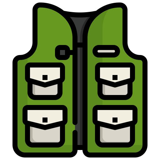Fishing vest Generic Outline Color icon
