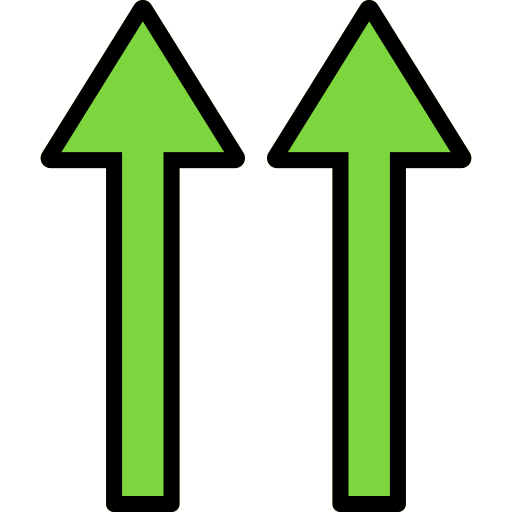 Ícone de Seta para cima Generic Outline Color