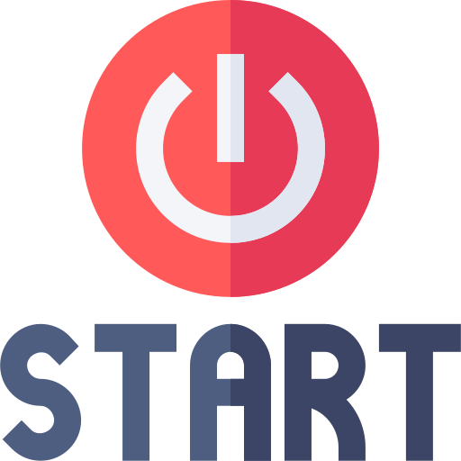 Start button Basic Straight Flat icon
