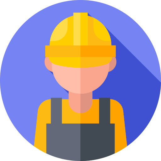 Construction worker Flat Circular Flat icon