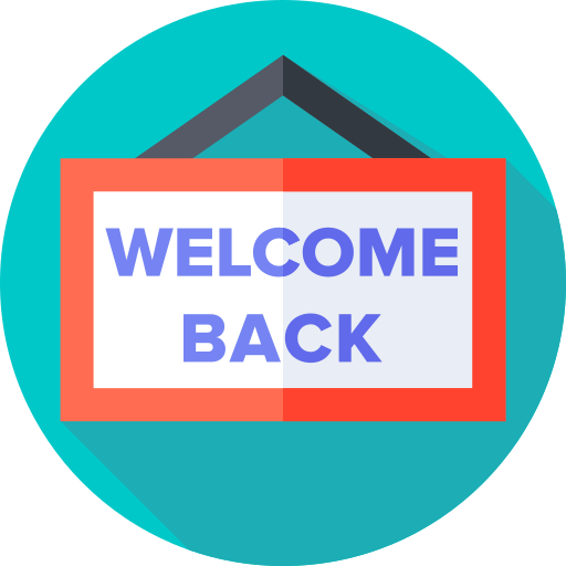 Welcome back - Free communications icons