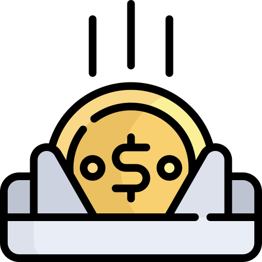 deposito de monedas icono gratis
