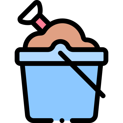 Sand bucket Detailed Rounded Lineal color icon