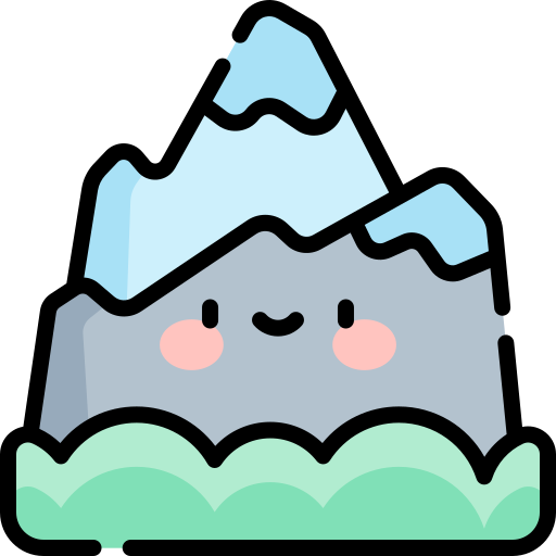 Mountain Kawaii Lineal color icon