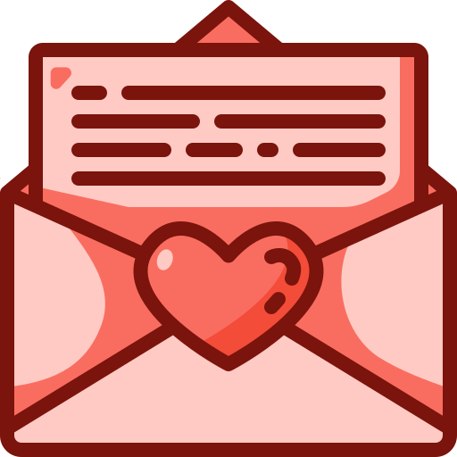 carta de amor icono gratis