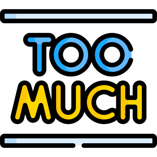 Too much - free icon