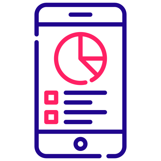 analítica móvil icono gratis
