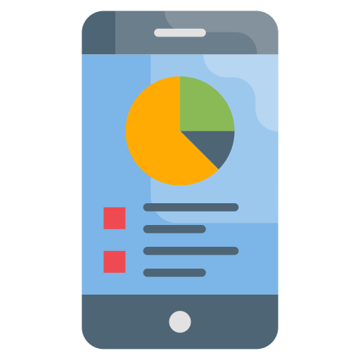 analítica móvil icono gratis