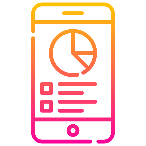 analítica móvil icono gratis