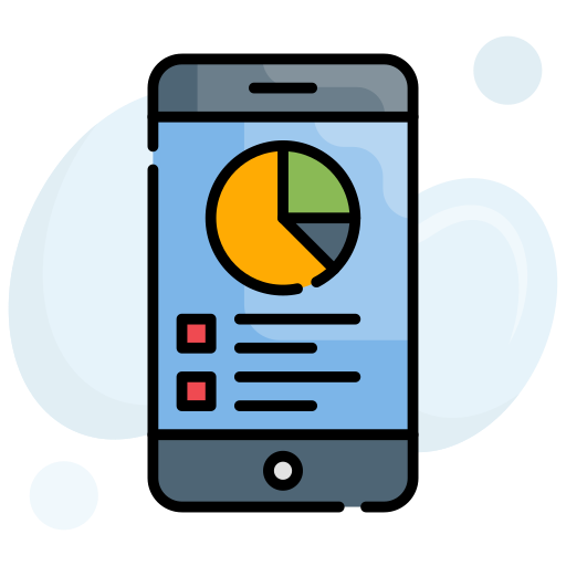 analítica móvil icono gratis