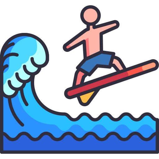 Surfing - free icon