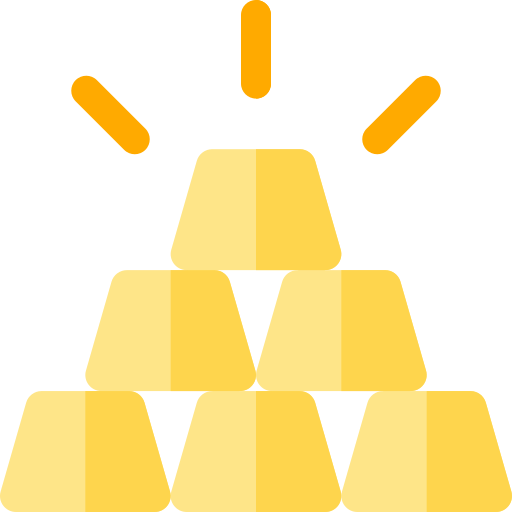 Gold Ingots Basic Rounded Flat icon