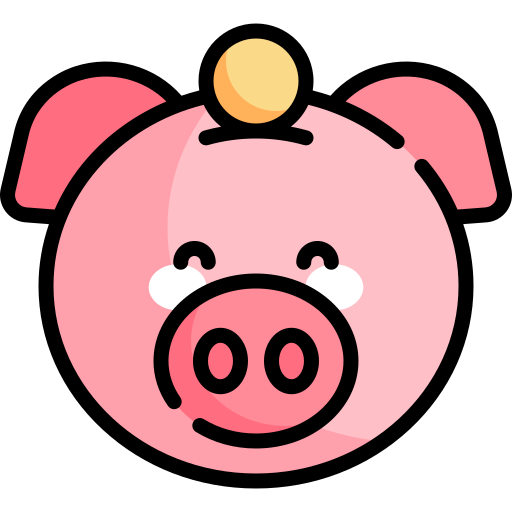 Piggy bank Kawaii Lineal color icon
