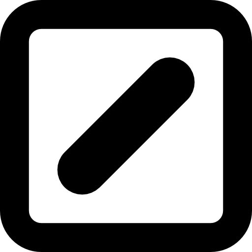 Slash or division sign in square outlined key - Free interface icons