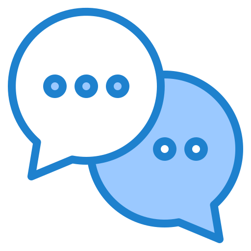 Speech bubble srip Blue icon