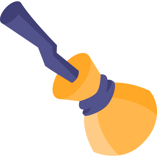 escoba de bruja icono gratis