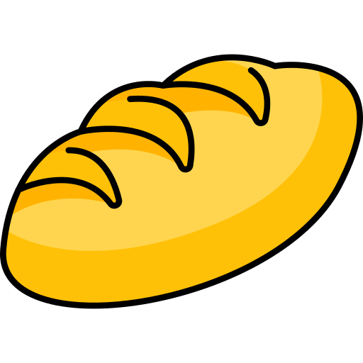 Bread Generic Thin Outline Color icon