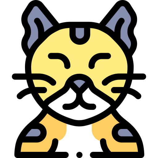 Cat Detailed Rounded Lineal color icon