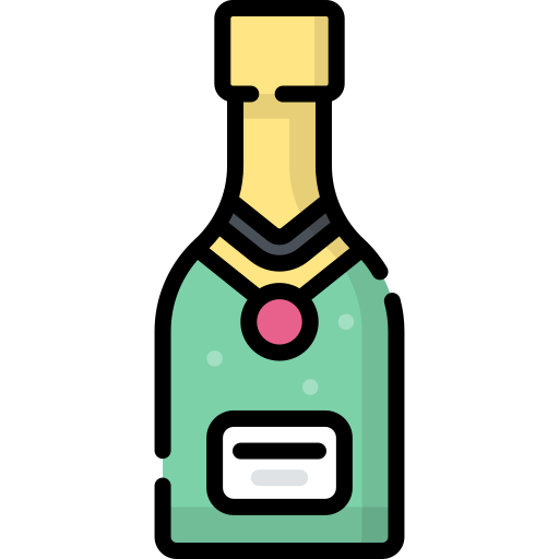 Champagne Kawaii Lineal color icon