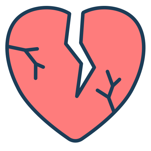 herz gebrochen kostenlos Icon herz gebrochen kostenlos Icon