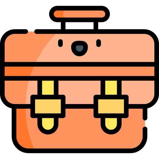 Briefcase Kawaii Lineal color icon